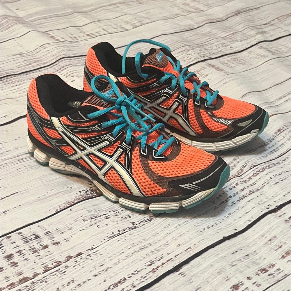 ASICS GT-2000 Women's Vibrant Orange and Teal Athletic Shoes